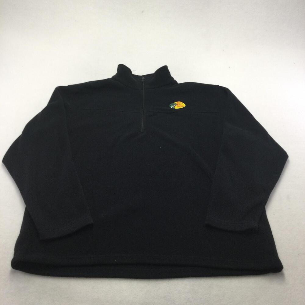 Bass Pro Shops Jacket Mens 2XL Black Fleece 1/4 Zip Pullover Outdoor Fishing